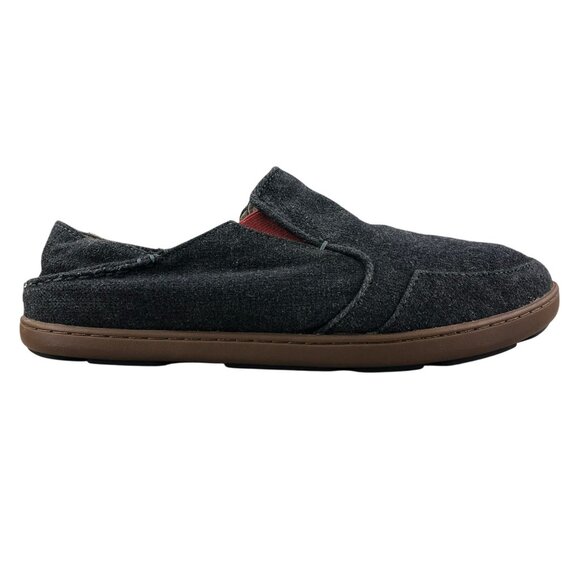 OluKai Men\'s Size 10 Nohea Wool Grey Textile Closed Toe Slip On Loafers Casual